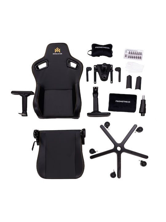 Monarch Gear Prometheus Καρέκλα Gaming Δερματίνης με Ρυθμιζόμενα Μπράτσα Midnight Black