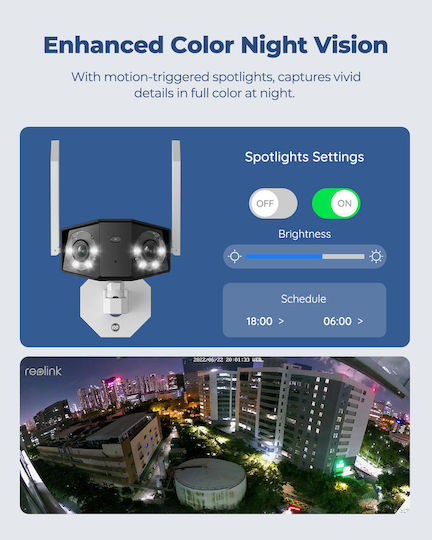 Reolink Duo Series IP Dual Κάμερα Παρακολούθησης Wi-Fi 4K Αδιάβροχη με Αμφίδρομη Επικοινωνία