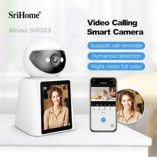 Sricam Srihome SH053 IP Κάμερα Παρακολούθησης Wi-Fi Full HD 1080p με Αμφίδρομη Επικοινωνία και Φακό 2.8mm Κατάλληλη για Πρίζες Τύπου Αμερικής