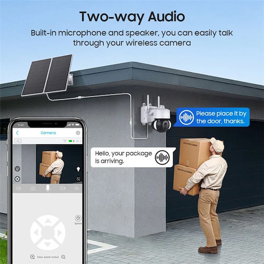 Sectec ST-518 IP Surveillance Camera 4G Full HD+ 3MP Waterproof Battery Powered with Two-Way Communication and Lens 3.6mm