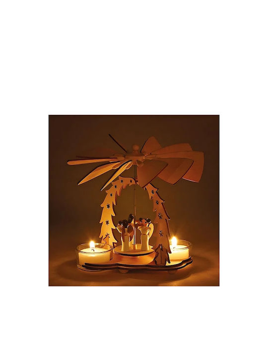 Wooden Christmas Pyramid Candle Holders Dimensions 14x11x8cm 10040710