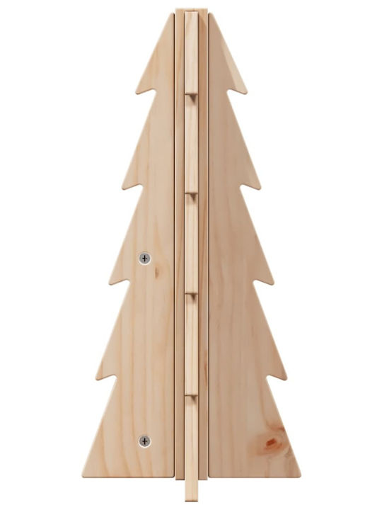 Christmas Tree Wooden Decoration 49 cm Solid Pine 858174 Brown