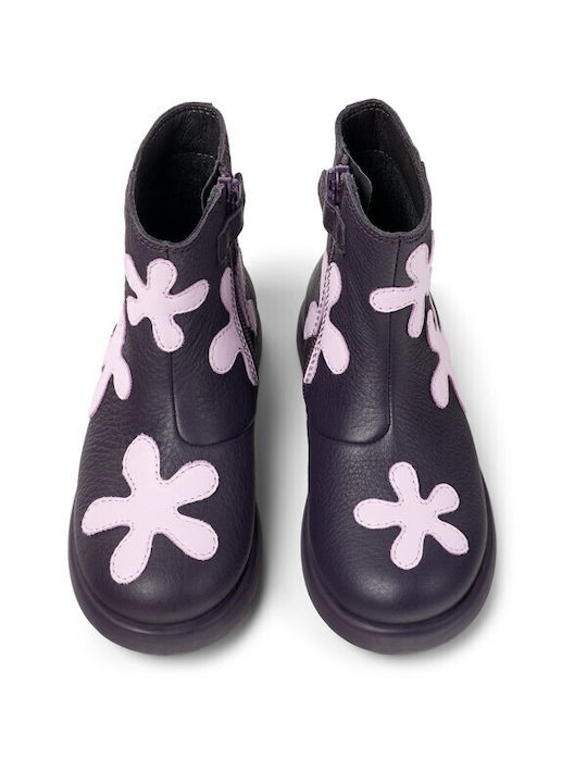 Camper Kids Leather Boots Purple