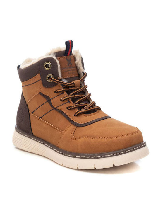 Xti Kids PU Leather Boots with Zipper Brown