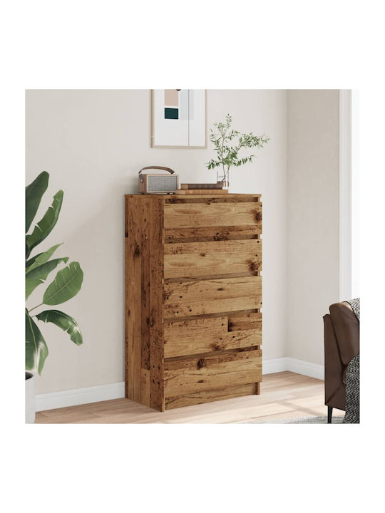 Wooden Chest of Drawers Coffee 60x36x103cm