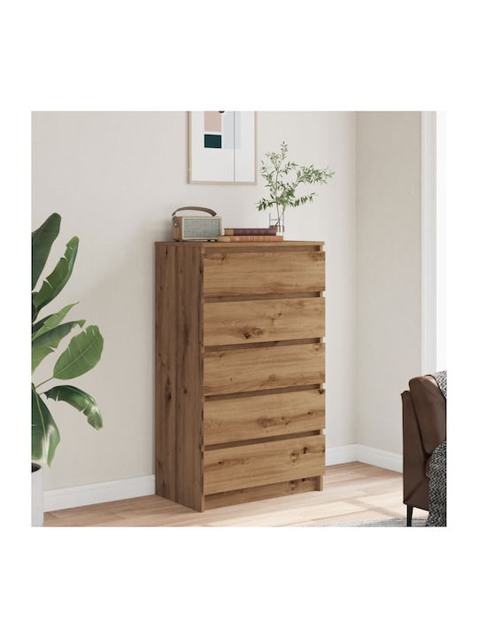 Wooden Chest of Drawers Coffee 60x36x103cm