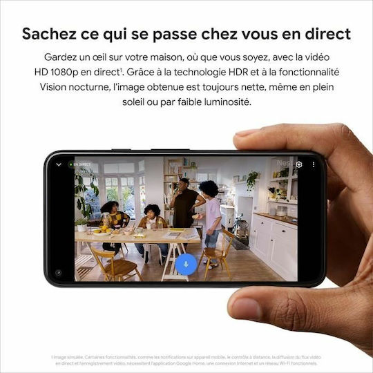 Google Nest Cam (outdoor or indoor, battery) IP Cameră de Supraveghere Wi-Fi Full HD 1080p Rezistentă la apă Pe baterii cu Comunicare Bidirecțională