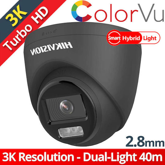 Hikvision DS-2CE72KF3T-LE CCTV Камера за наблюдение Full HD+ 5MP Водоустойчива с Обектив 2.8мм Сив