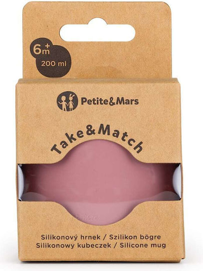 Petite & Mars Cana Pentru Copii Din Silicon Roz 360ml Pentru 6luni+
