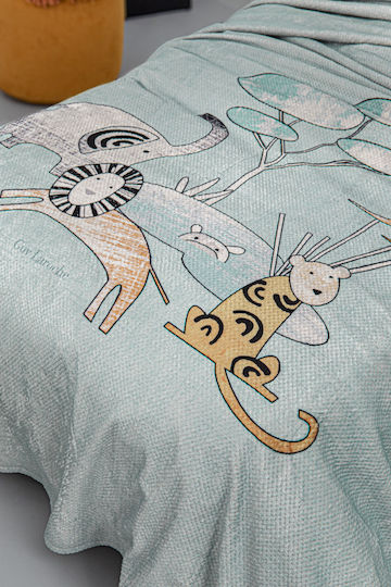 Guy Laroche Zootopia Aqua Grey Fleece Kids Blanket 160x220cm