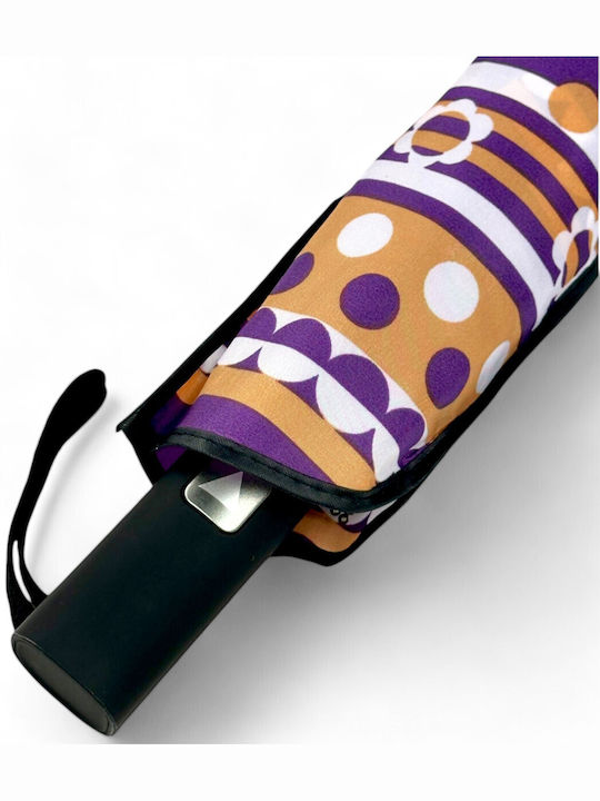 Iris Rezistent la vânt Automat Umbrelă de ploaie Compact Violet