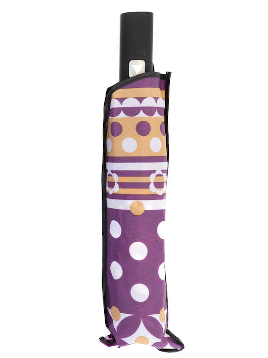Iris Rezistent la vânt Automat Umbrelă de ploaie Compact Violet