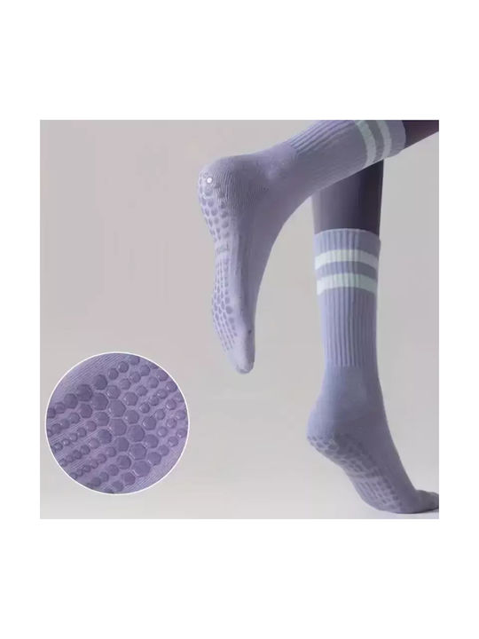 Non-Slip Athletic Socks Yoga Sports Yoga & Pilates Set of 3 Gray Purple Pink