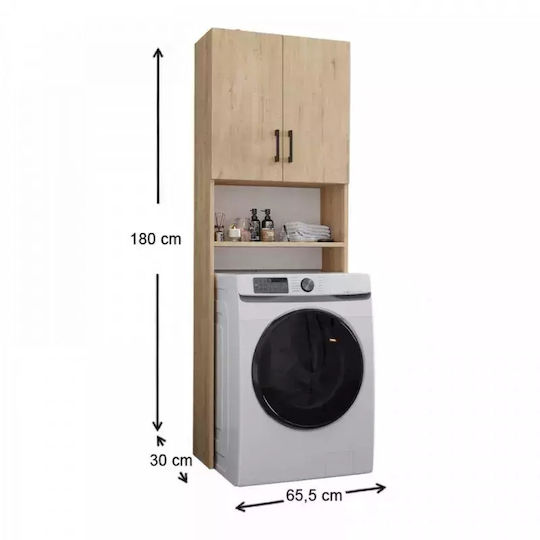 Megapap Holton Cabinet de baie Mobilier pentru baie L65.5xA30xÎ180cm Stejar