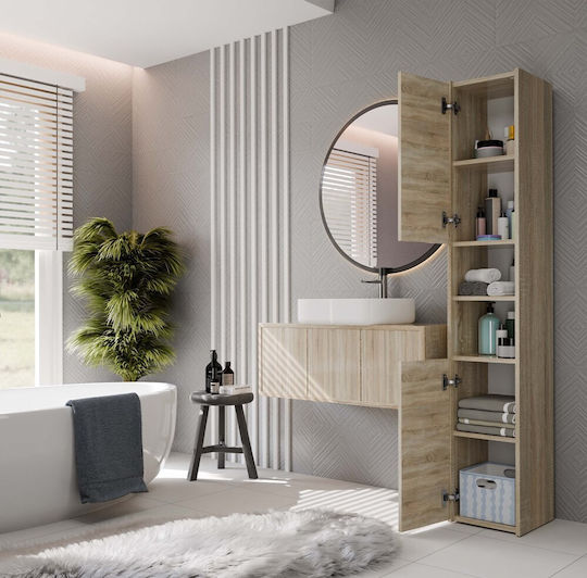 Topeshop S30 Dulap Coloana Pentru Baie Pe Pardoseală M30xA30xÎ170cm Sonoma