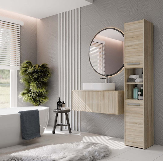 Topeshop S30 Dulap Coloana Pentru Baie Pe Pardoseală M30xA30xÎ170cm Sonoma