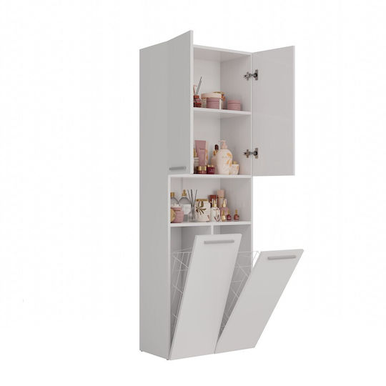 Topeshop Nel 2K DK Badezimmersäule Boden H60xB30xH174cm Weiß