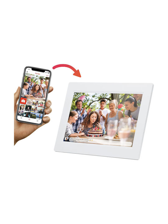 Denver Frameo PFF-1015 Digital Photo Frame with Touch Screen 10.1" Resolution 1280x800 with WiFi White PFF-1015W