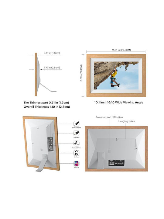 Kodak Digital Photo Frame 10" with WiFi Brown