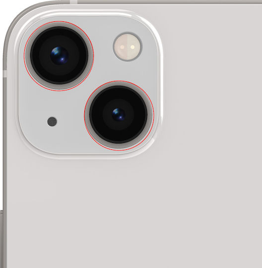 Clappio Rear Camera Lens Iphone 13 13 Mini 100% Compatible White