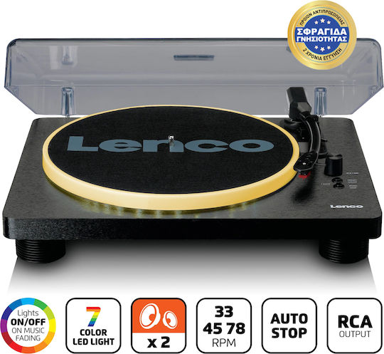 Lenco Plug 'n Play LS-50LED LS-50LEDBlack Грамофон с Предусилвател и Вградени говорители Черен