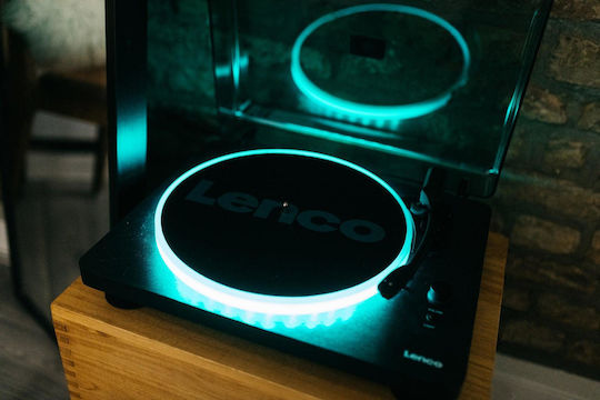 Lenco Plug 'n Play LS-50LED LS-50LEDBlack Грамофон с Предусилвател и Вградени говорители Черен