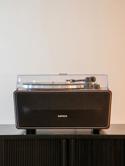 Lenco LS-470WA Plattenspieler mit Vorverstärker und Eingebaute Lautsprecher Braun