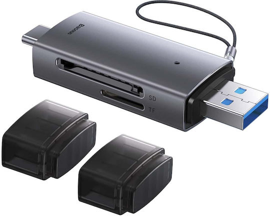 Baseus Lite Series Card Reader USB 3.0 Type-C για SD Γκρι