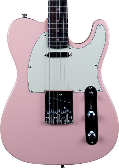 Jet Guitars Electric Guitar 6 Strings T Style Pink with Case