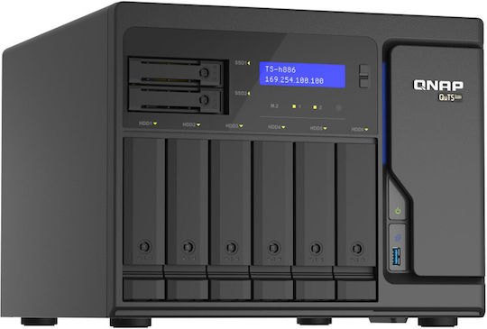 QNap TS-H886-D1602-8G NAS Tower με 6 θέσεις για HDD/SSD και 4 θύρες Ethernet