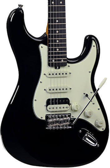 Eko Electric Guitar Stratocaster with S Pickup Configuration Black with Case