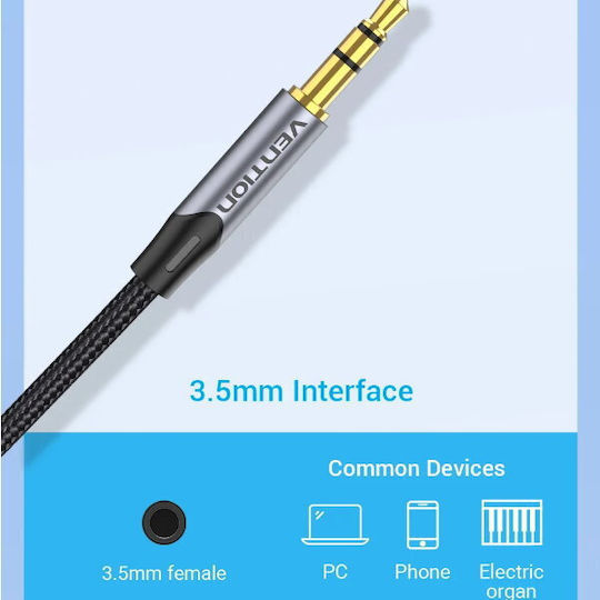 Vention Cable 2 x 6.3mm male - 3.5mm male 1.5m Gray (BARHG)