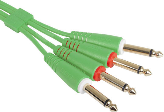 UDG Cable 2 x 6.3mm male - 2x 6.3mm male 3m Green (U97004GR)