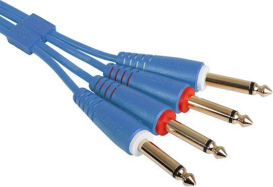UDG Cable 2 x 6.3mm male - 2x 6.3mm male 1.5m Blue (U97002LB)