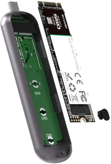 BlitzWolf Hard Drive Case M.2 SATA III with connection Type-C in Gray color