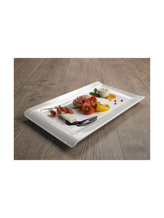 Leone Servierplatte Rechteckig Kunststoff Weiß 44x27cm 1Stück