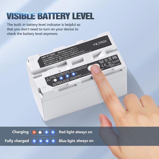 Viltrox Μπαταρία Φωτογραφικής Μηχανής Np-f750 14531 4400mAh Συμβατή με Sony