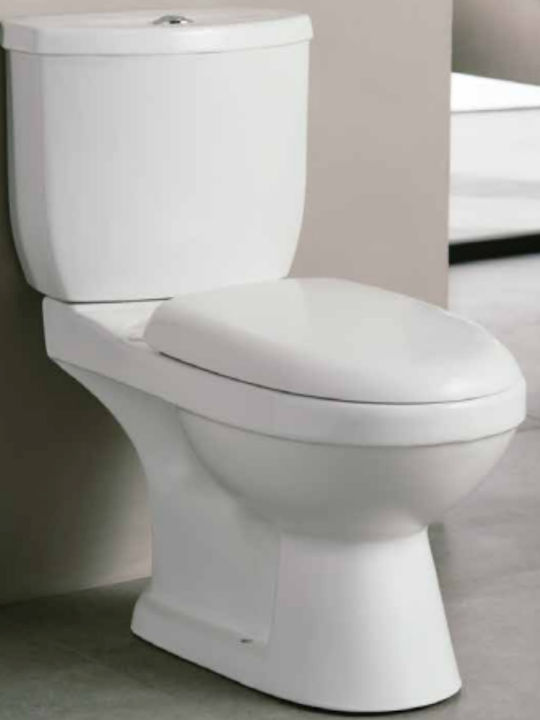 Tema Stand-WC mit Spülung Thermoplast Weiß mit Sanftem Schließen