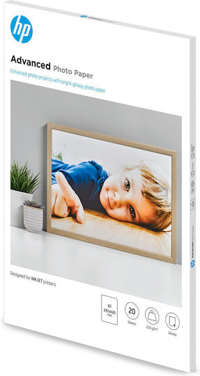 HP Advanced Glossy Photopaper Photo Paper A3 250gr/m² for Printers Inkjet 20 Sheets