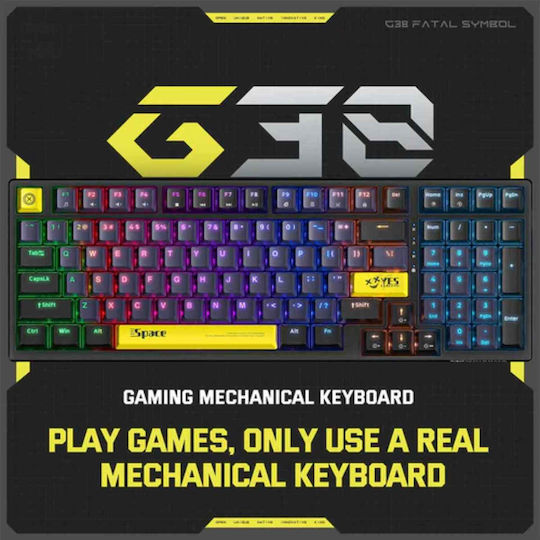 Onikuma G38 Gaming Mechanical Keyboard Tenkeyless with Custom Brown switches and Illuminated keys (English US)