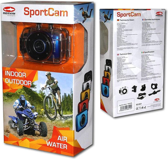 Reekin SC-001 Action Camera HD (720p) Underwater (with Case) with Touch Screen 2" Orange