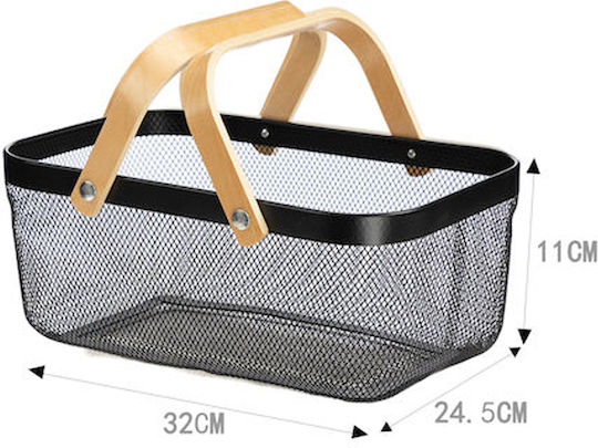 Tpster Φρουτιέρα Μεταλλική Μαύρη 32x24.5x11εκ.