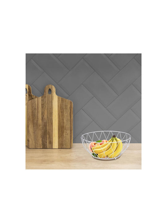 5Five Fruit Bowl Metallic White 28x28x11.5cm