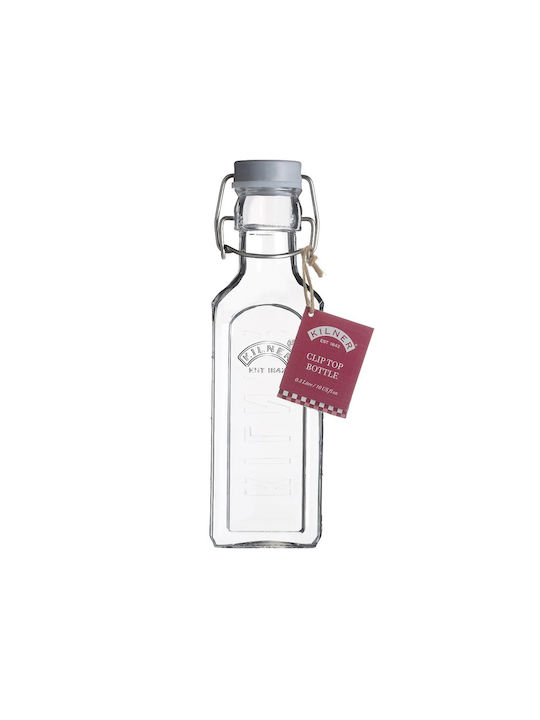 Kilner Bottle Water Glass with Clip Transparent 300ml