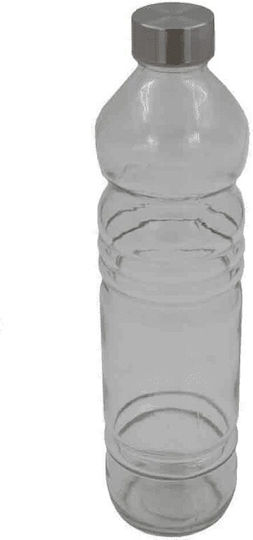 Sidirela Glass Water Bottle with Screw Cap Transparent 1000ml