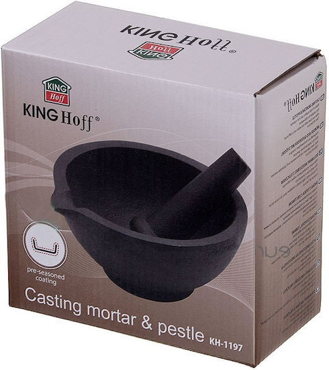 KING Hoff Cast Iron Mortar 13x13cm