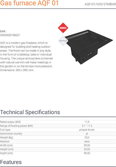 Kratki Gas Burner for Open Hearth Fireplace