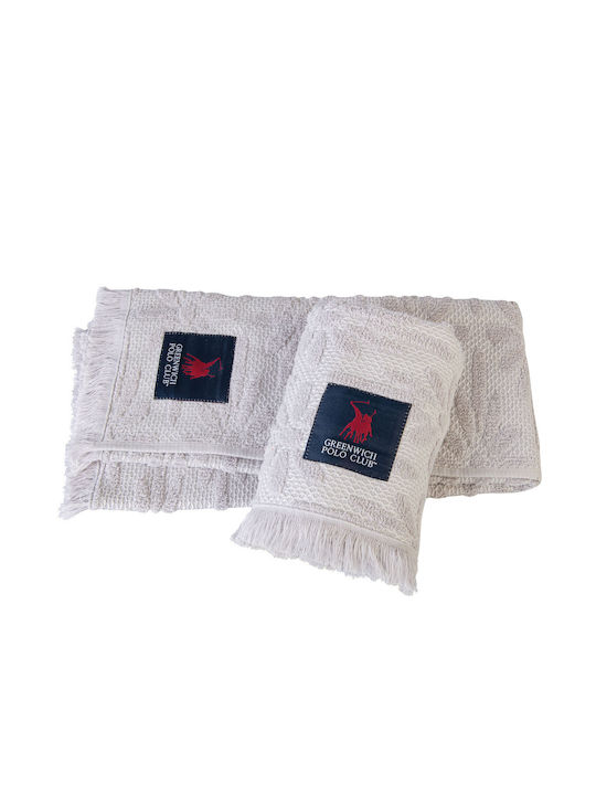 Greenwich Polo Club 2705 Towel from 100% Cotton in Gray Color 60x40cm 2pcs