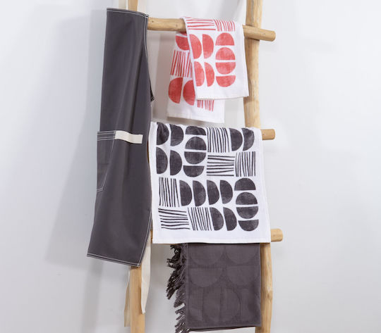 Nef-Nef Homeware Xavier Ποτηρόπανο από 100% Βαμβάκι Κοραλί 40x60cm