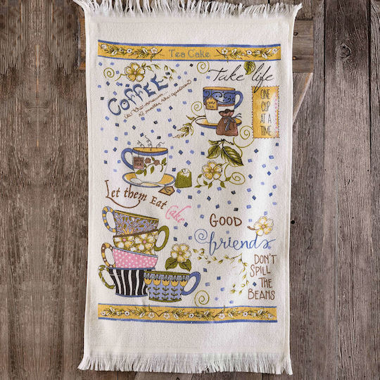 Rythmos Tea & Cake Хавлиени кърпи от 100% Памук в Бял Цвят 40x60см